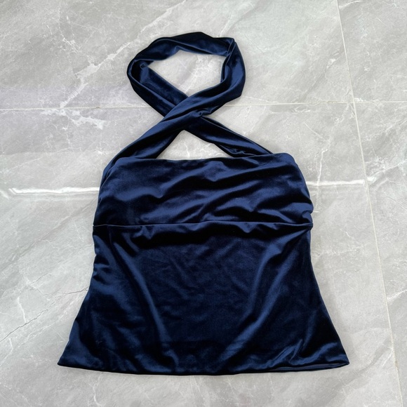 Women’s Zara Velvet Tube Top Twist Back Neck Wrap 9511/072/490 Large - Picture 6 of 16